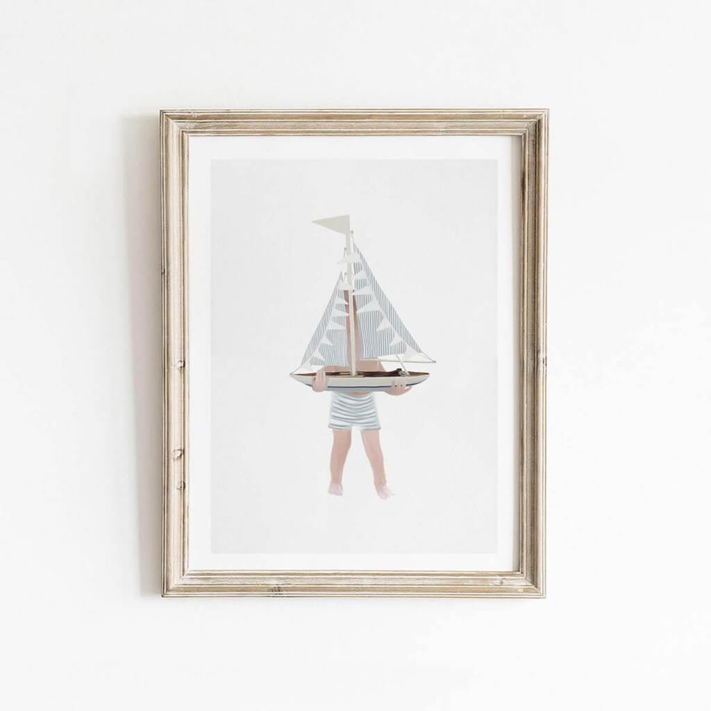 Boy & Sailboat Print