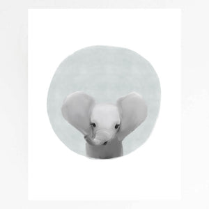 Baby Elephant art print by Leah Straatsma.