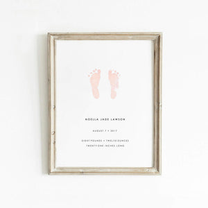 Footprint Keepsake Blush Shipped Print by Leah Straatsma for Little Lief Creative.