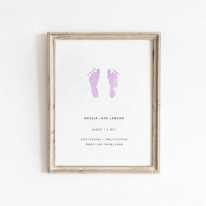 Custom Colour Selection for Custom Baby Footprint Keepsake by artist Leah Straatsma.